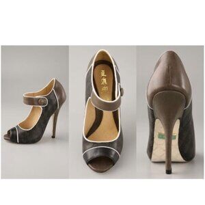 L.A.M.B brown leather Mary Jane pumps